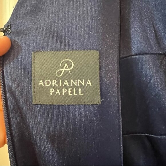 Adrianna Papell navy studded sheath dress with cut out  & asymmetrical seams, NW - Picture 13 of 13